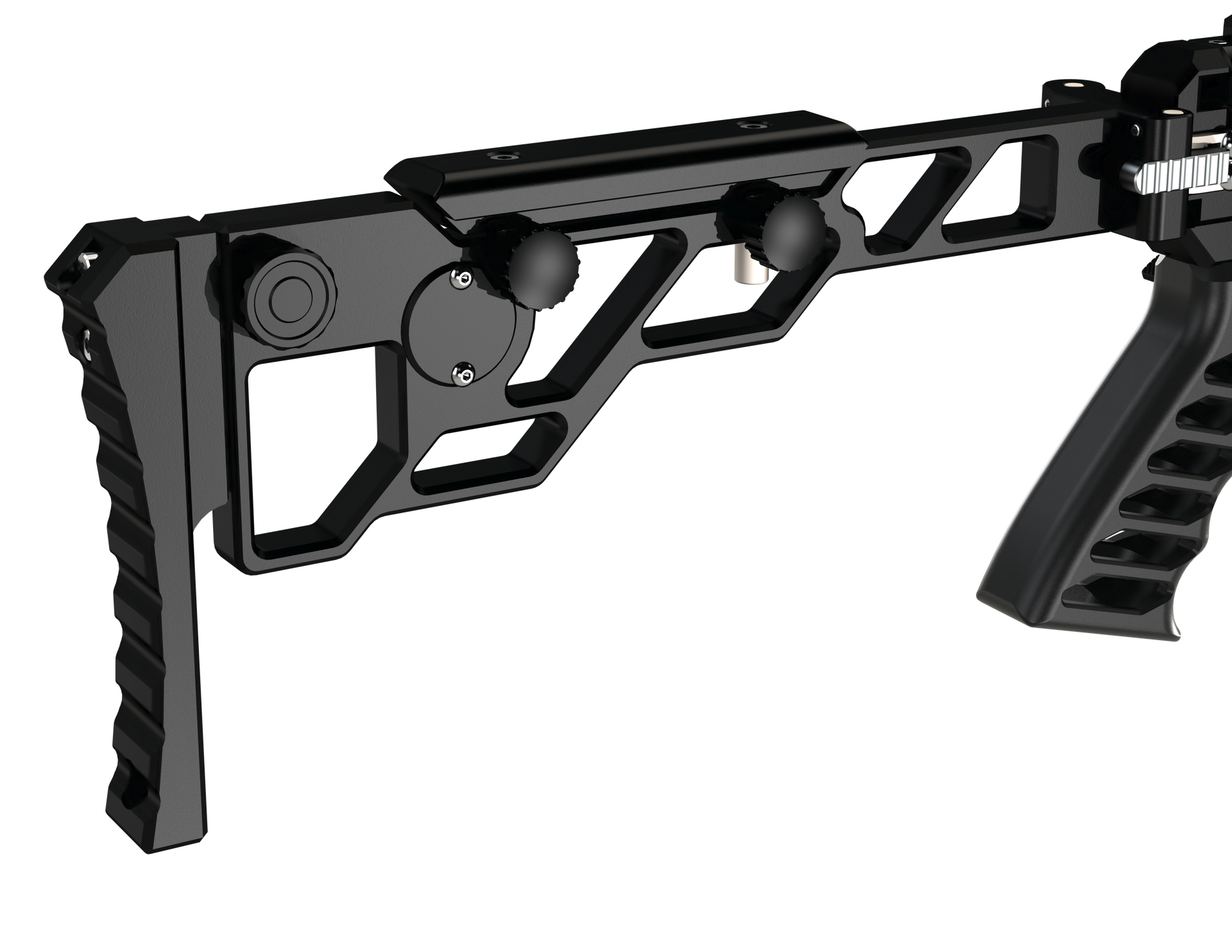 Close-up of the redesigned X1 Gen II stock, cheekpiece and buttpad